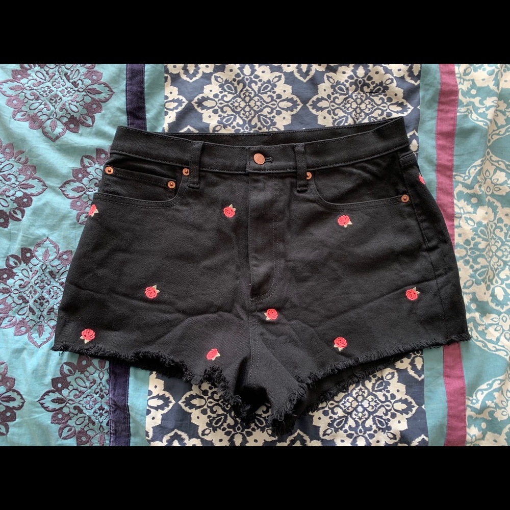 Victoria’s Secret PINK Rose Embroidered Shorts